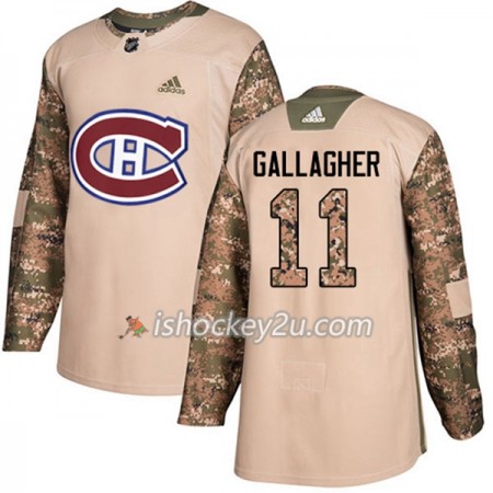 Mænd NHL Montreal Canadiens Trøje Brendan Gallagher 11 Adidas 2017-2018 Camo Veterans Day Practice Authentic